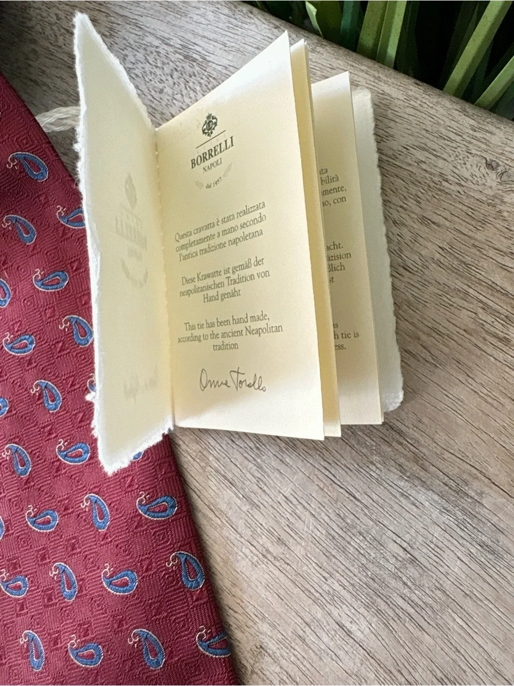 Luigi Borrelli Silk Paisley Tie in Burgundy
